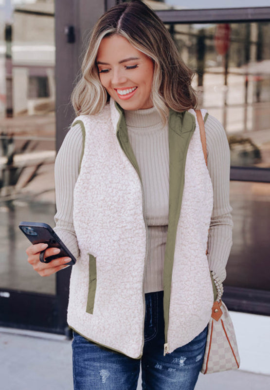 Women's Reversible Quilted Fleece Vest