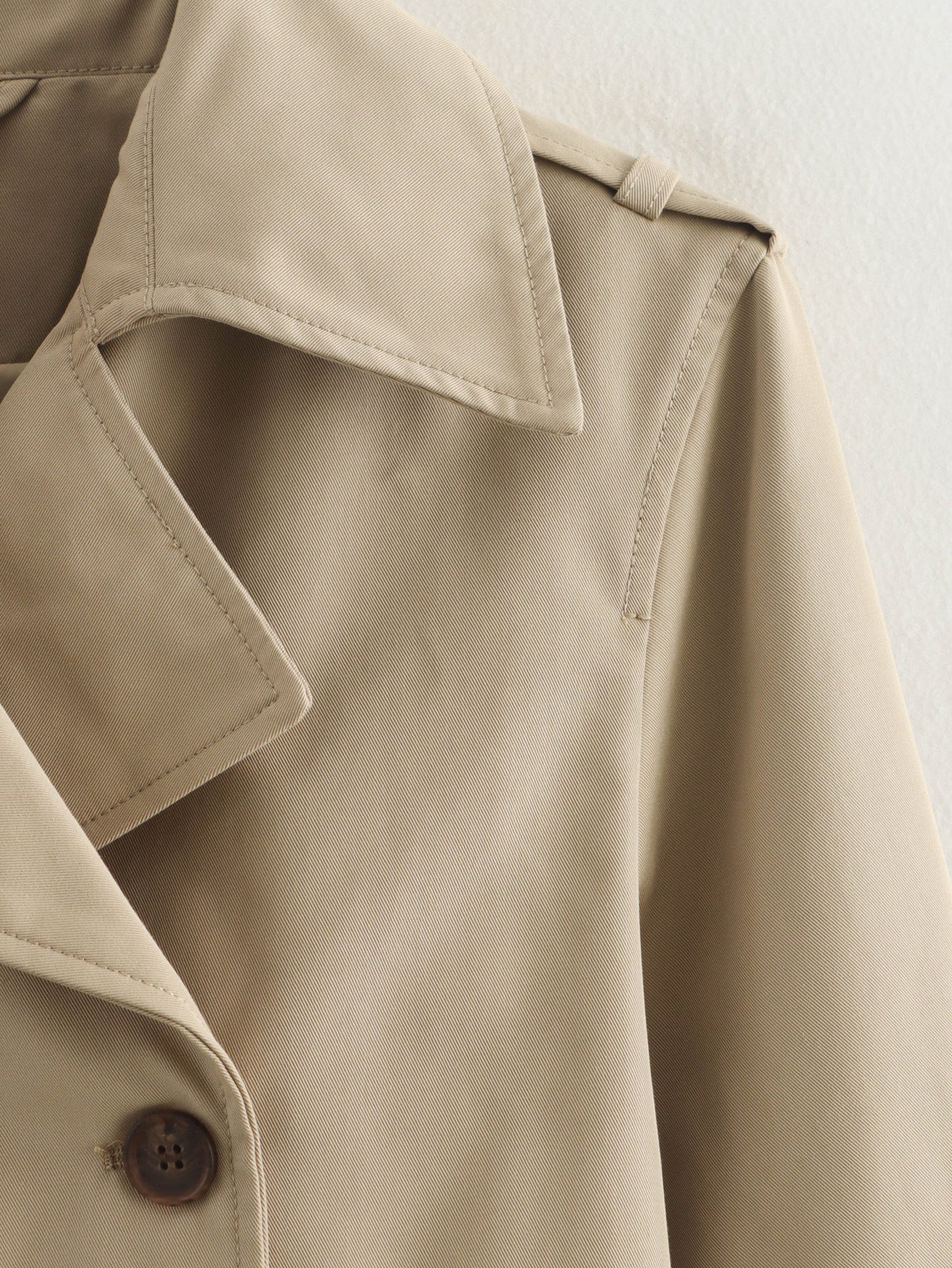 Women's Cropped Trench Coat with Belted Cuffs