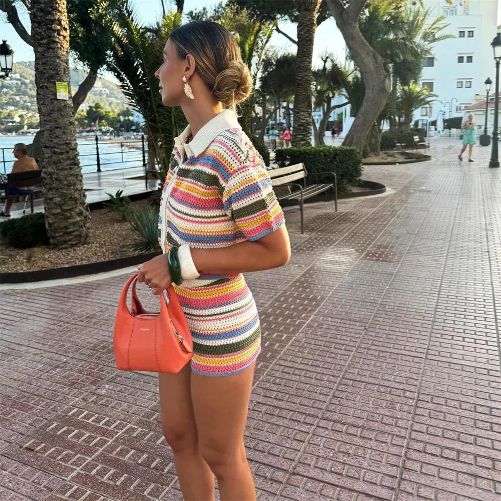 Women's Crochet Summer Shorts Set