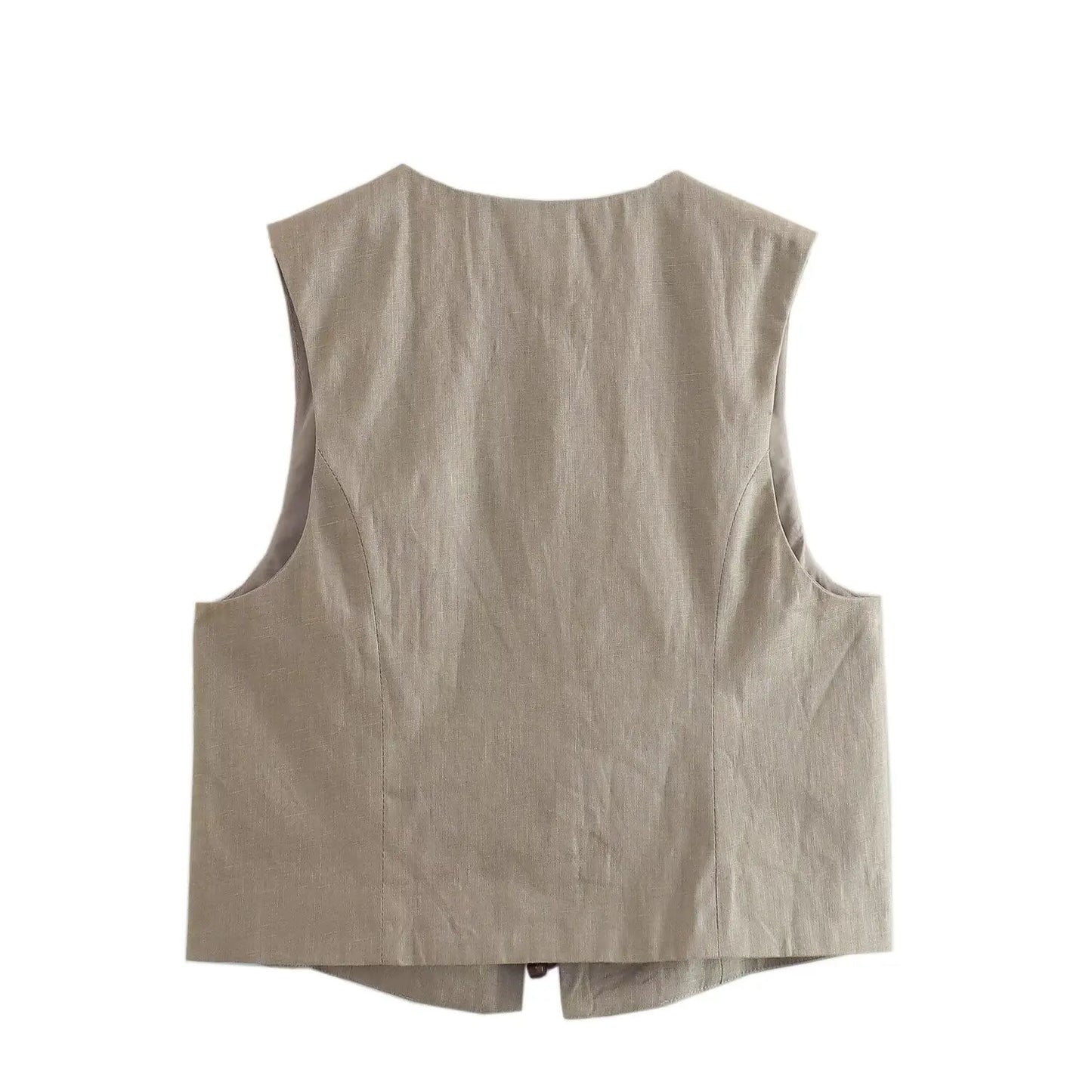 Women's Cropped Sleeveless Tie-Front Vest