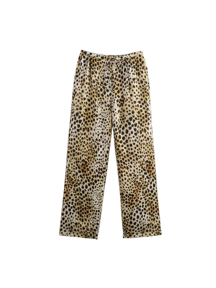 Women's Leopard Print Two-Piece Set
