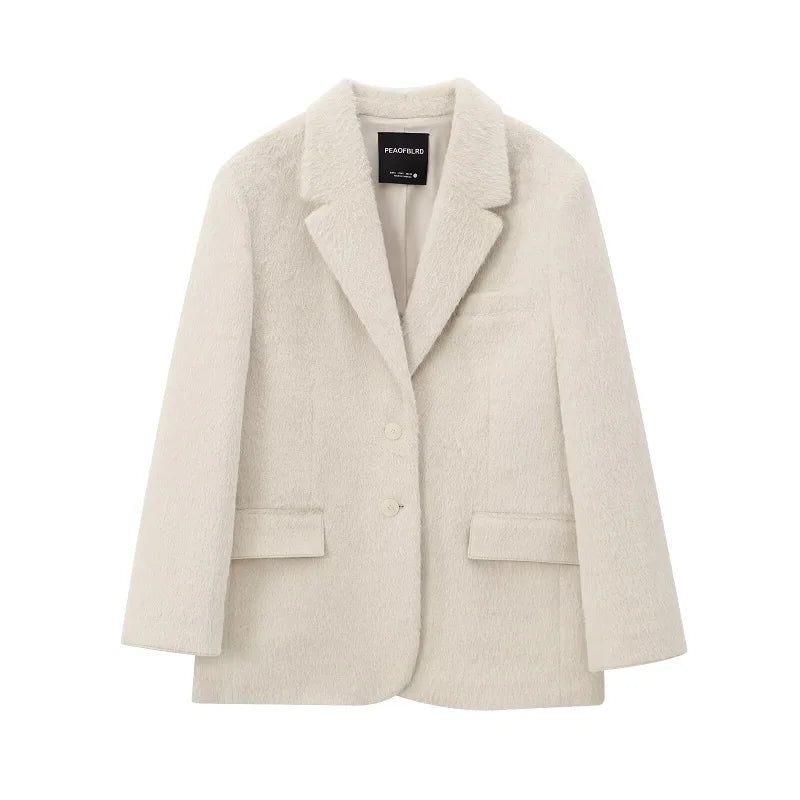Women's Faux Fur Longline Blazer