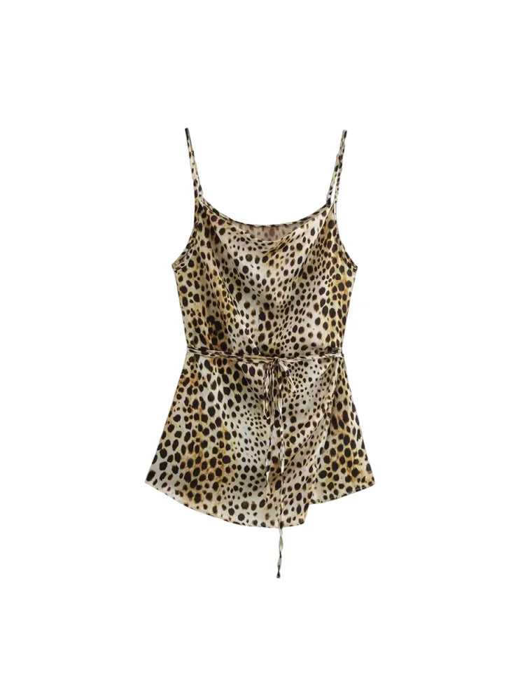 Women's Leopard Print Two-Piece Set