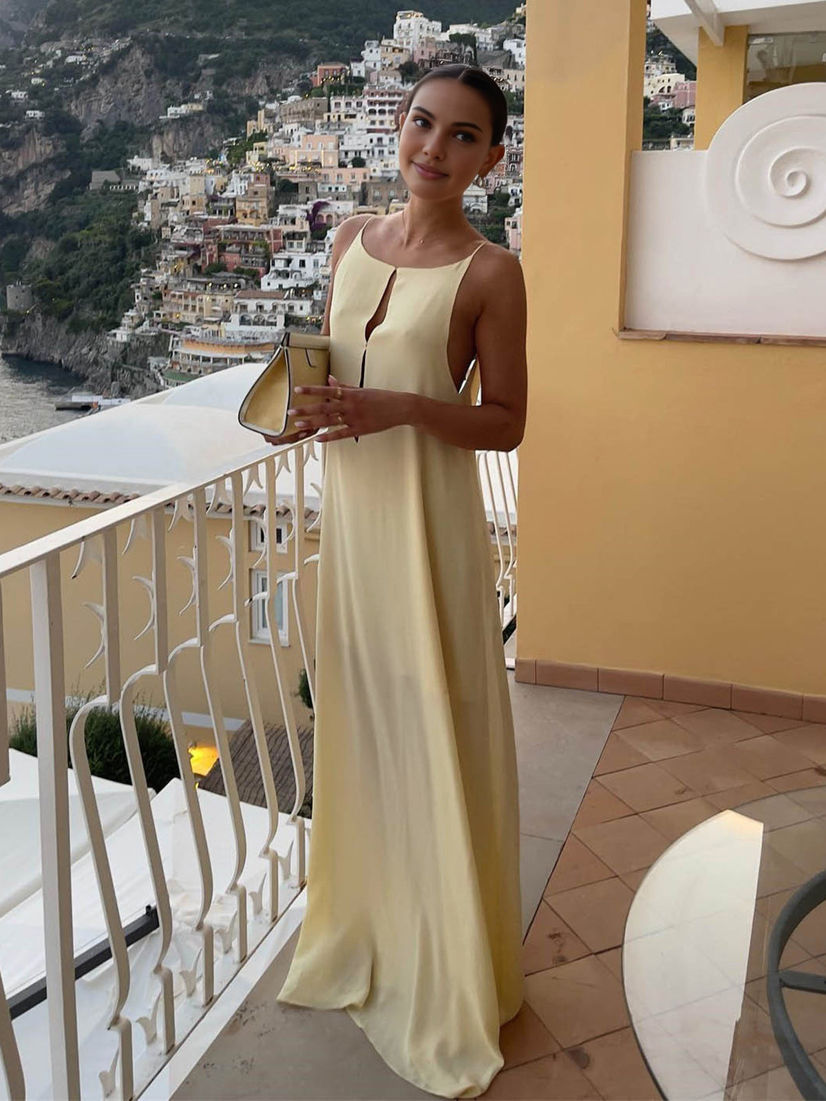 Women's Backless Long Maxi Dress with Open Back