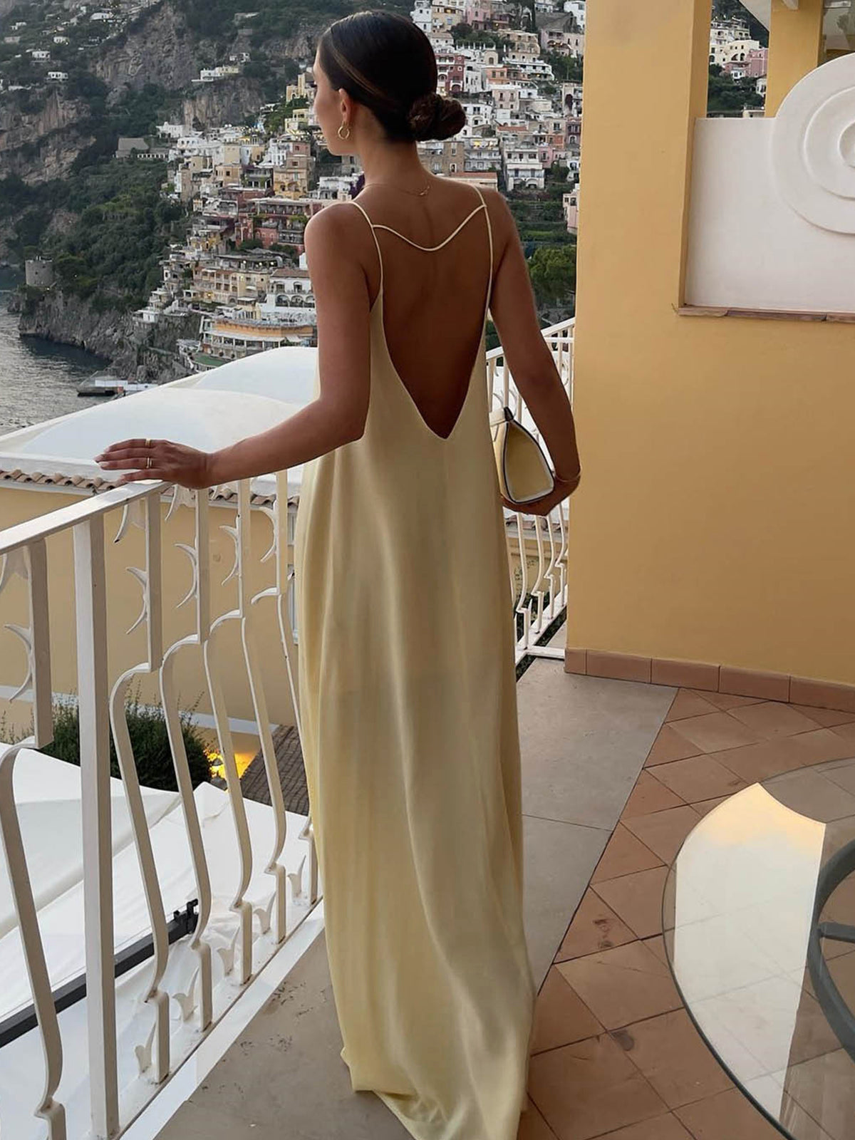 Women's Backless Long Maxi Dress with Open Back