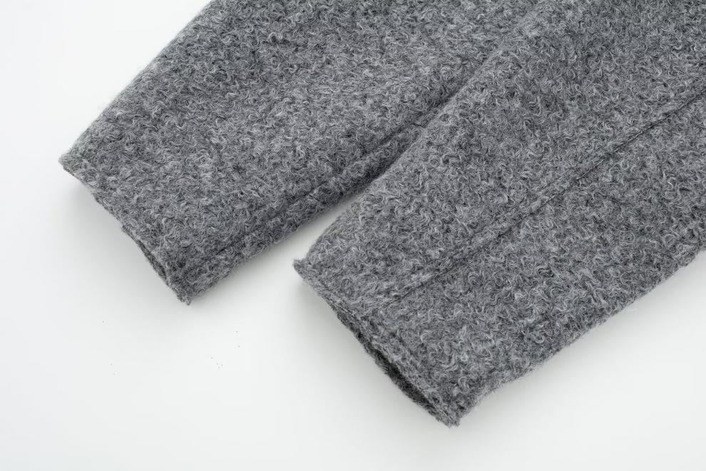 Women's Cropped Tweed Jacket with Zip