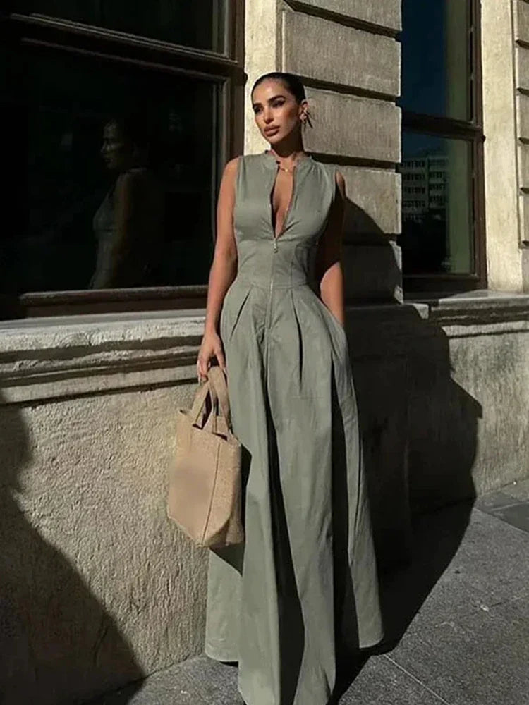 Women's Sleeveless High Waist Maxi Dress