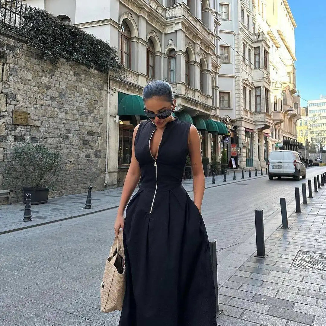 Women's Sleeveless High Waist Maxi Dress