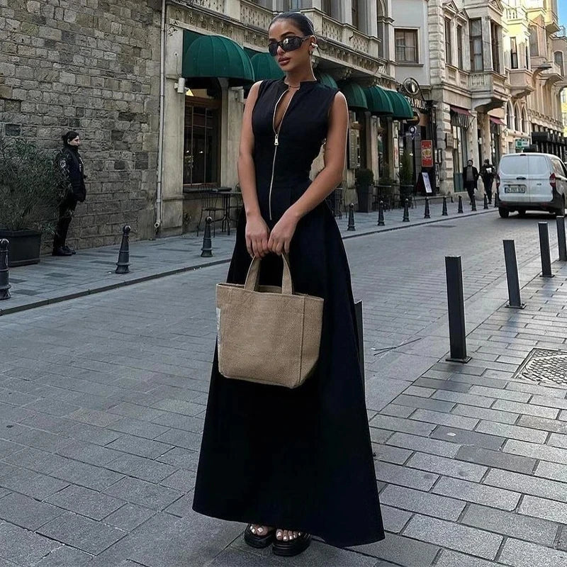 Women's Sleeveless High Waist Maxi Dress