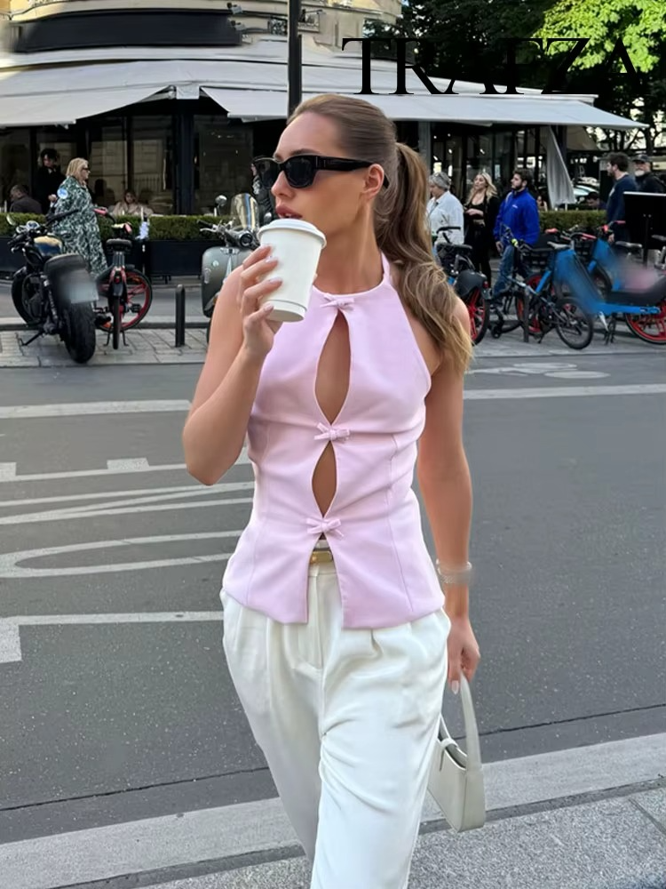 Women's Bow Detail Halter Top