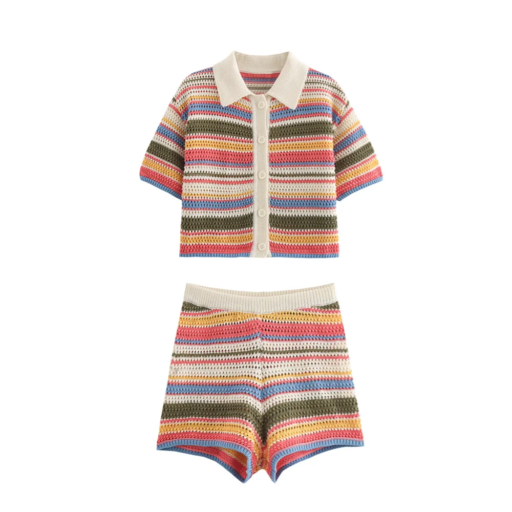 Women's Crochet Summer Shorts Set