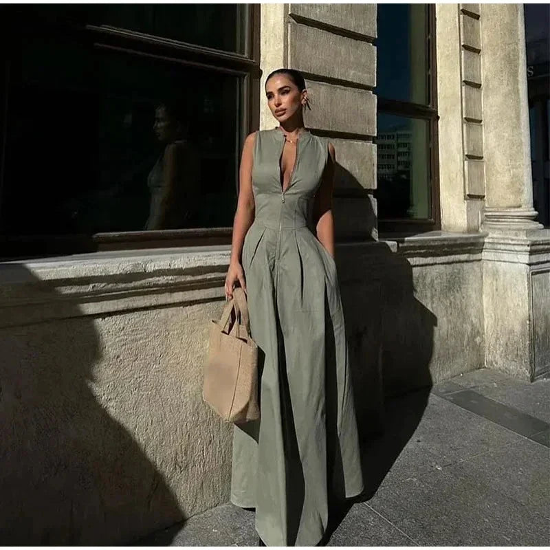 Women's Sleeveless High Waist Maxi Dress