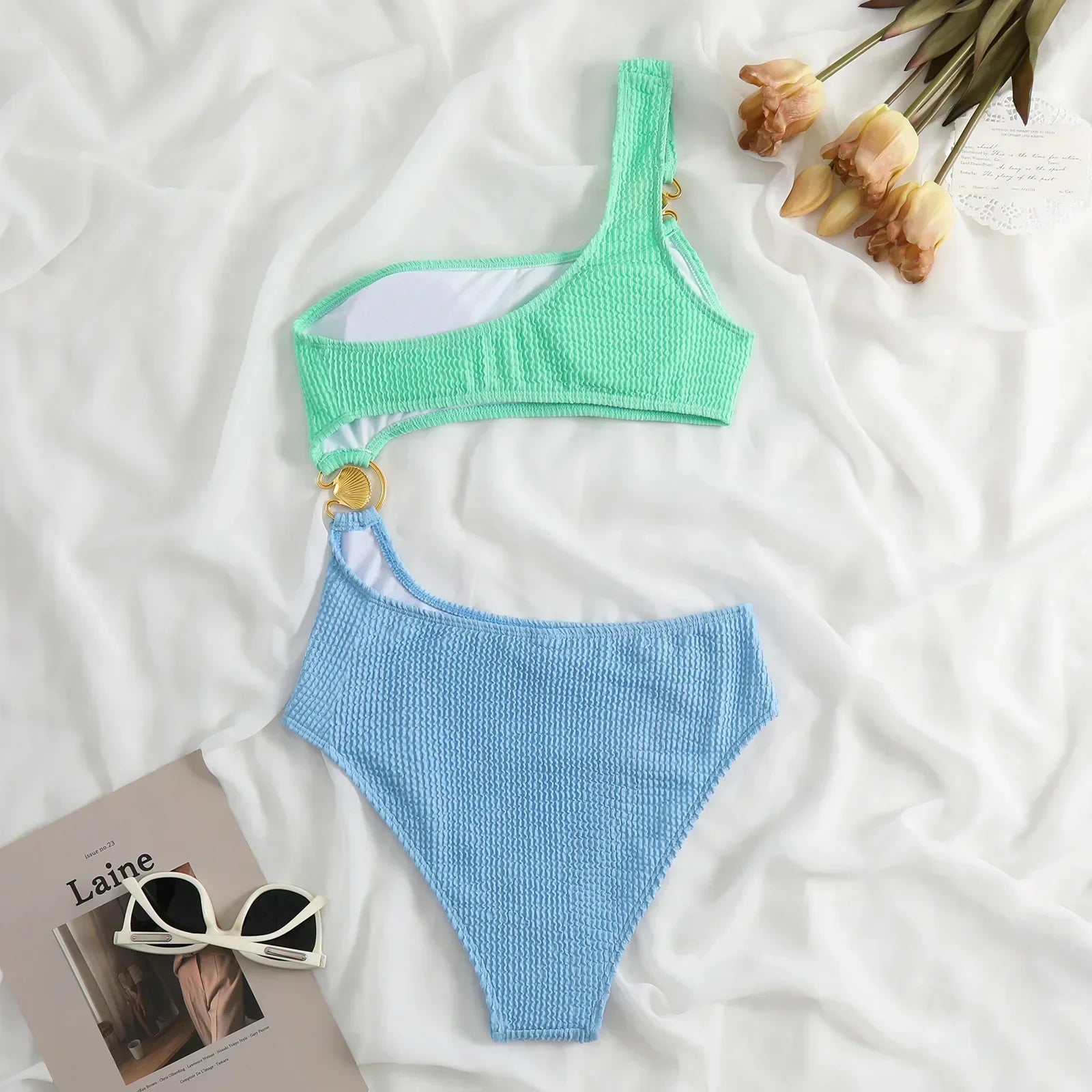 Women's One-Shoulder Cut-Out Swimsuit