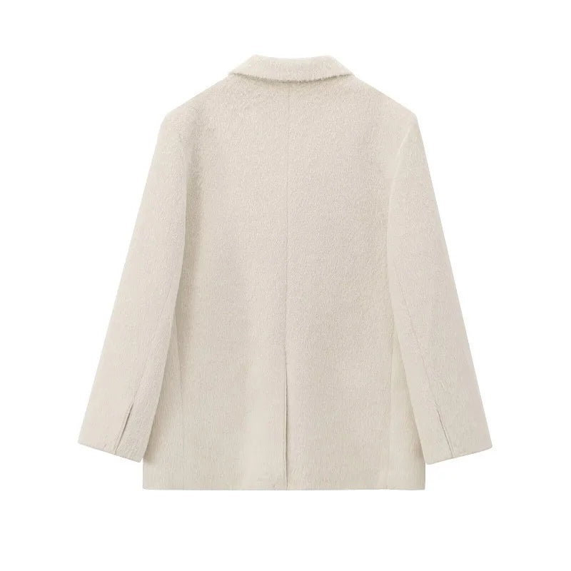 Women's Faux Fur Longline Blazer