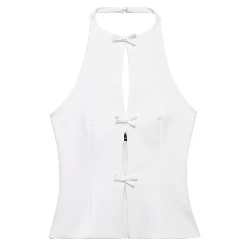 Women's Bow Detail Halter Top