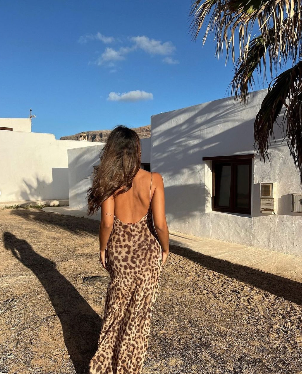 Women's Leopard Print Backless Maxi Dress