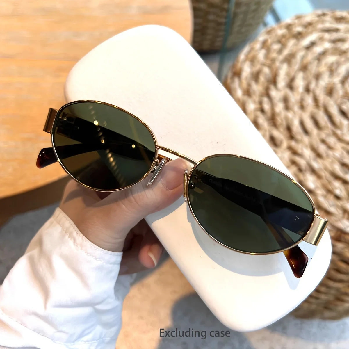 Women's Oval Metal Frame Sunglasses