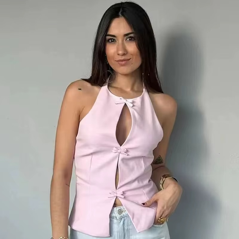 Women's Bow Detail Halter Top