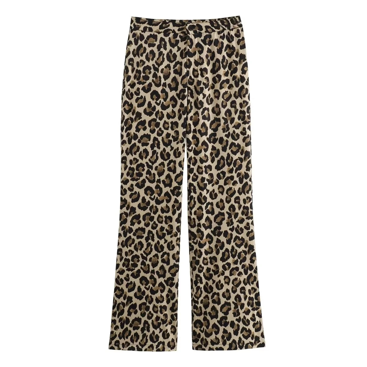 Women's High-Waist Leopard Print Wide-Leg Pants