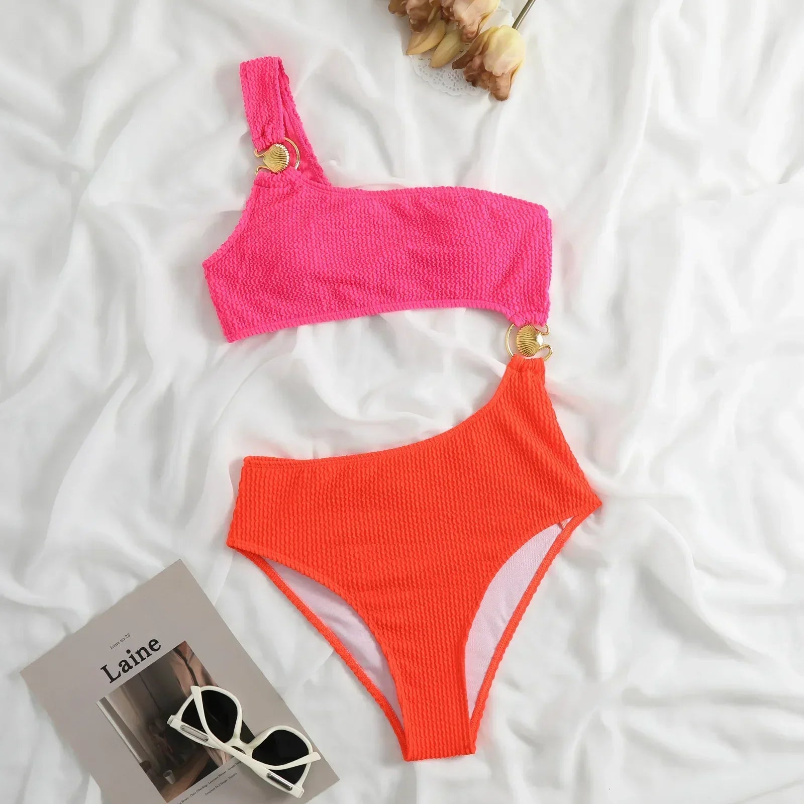 Women's One-Shoulder Cut-Out Swimsuit