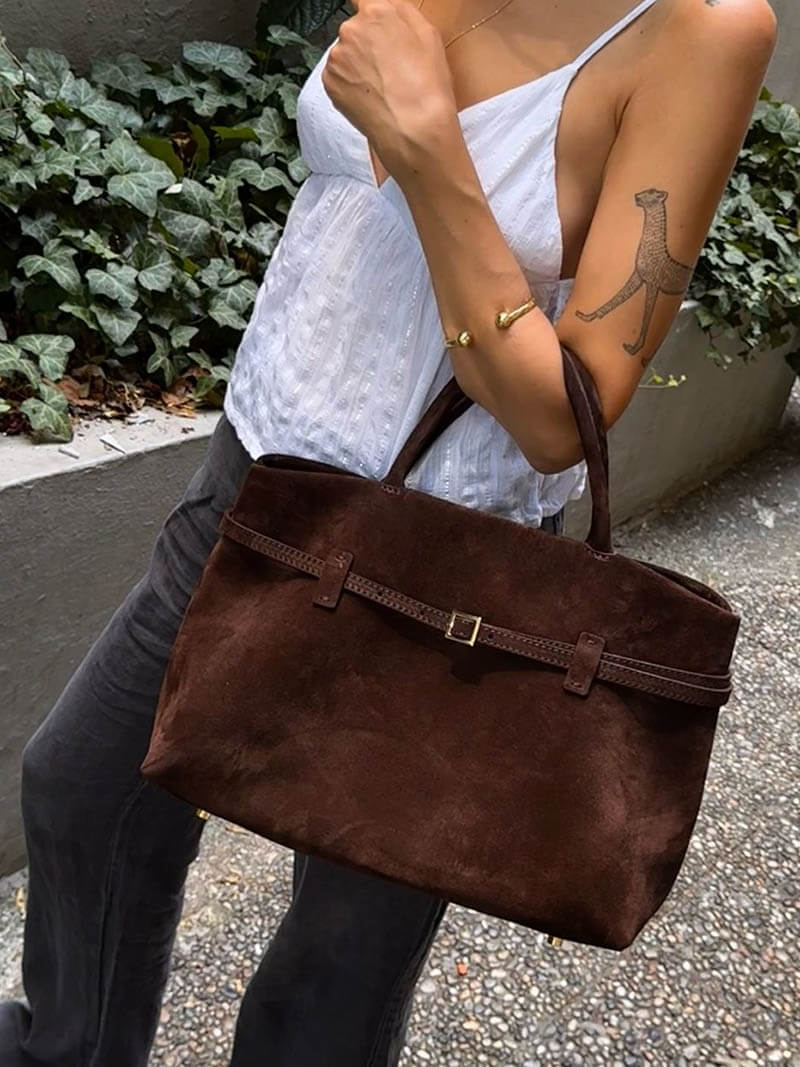 Women's Vegan Suede Tote Bag