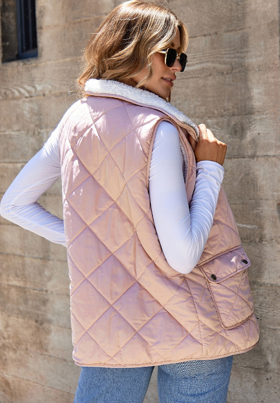 Women's Reversible Quilted Fleece Vest