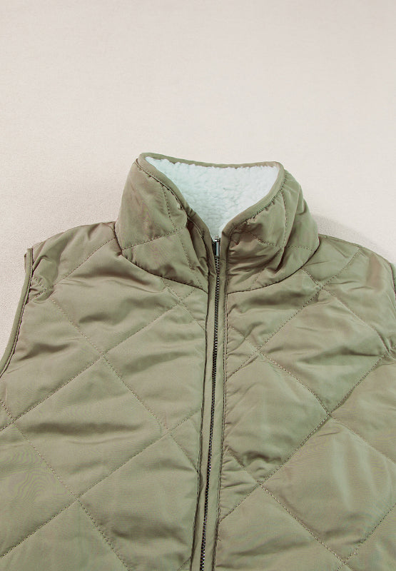 Women's Reversible Quilted Fleece Vest