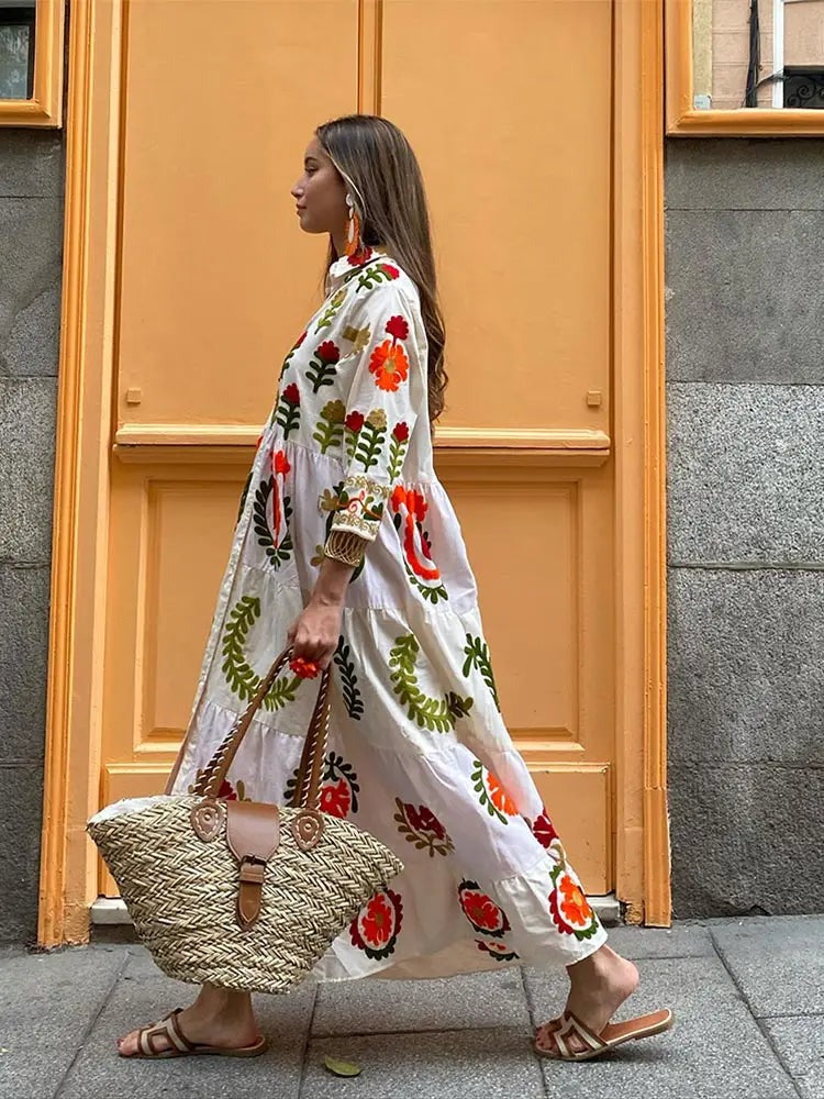 Women's Flowy Boho Maxi Dress