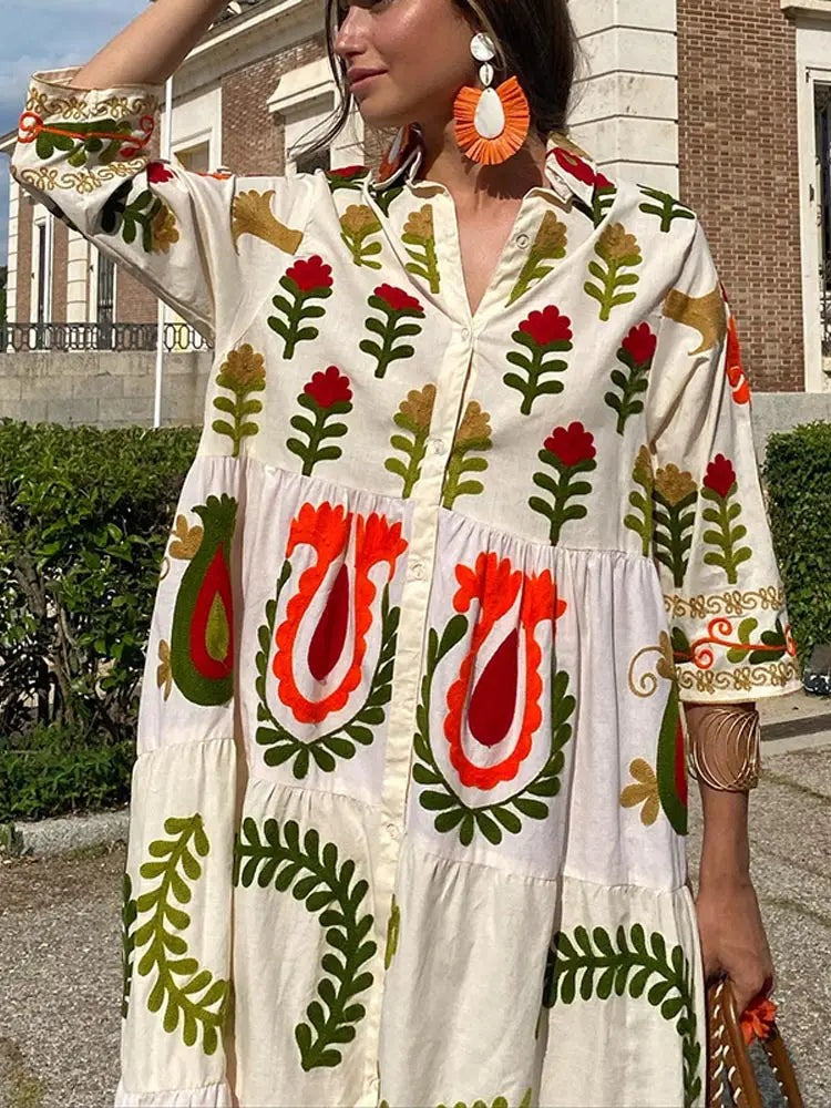 Women's Flowy Boho Maxi Dress