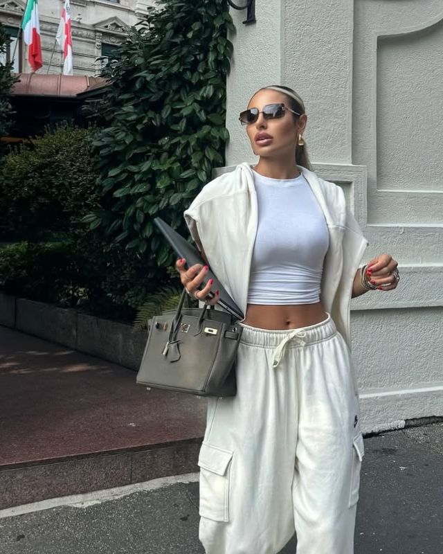 Elegant Faux Leather Handbag with Gold Lock & Adjustable Strap